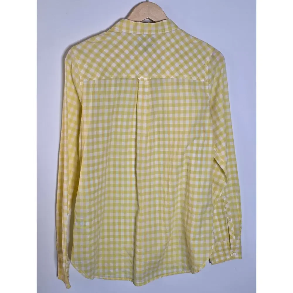 J. Crew classic Yellow Gingham Long-Sleeve Shirt Lightweight Button front casual